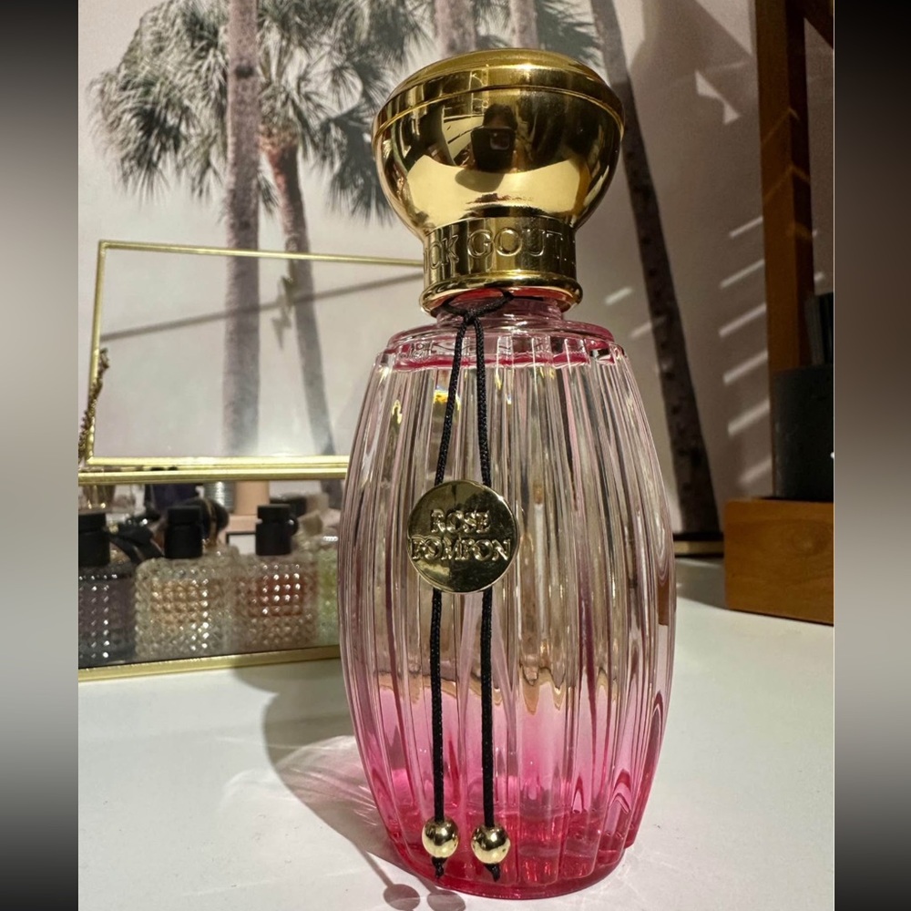 Annick Goutal Rose Pompon Perfume Bottle with Gold Accents
